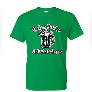Men’s Plus Size - Take A Pitcher It’ll Last Longer Crew Neck T-Shirt